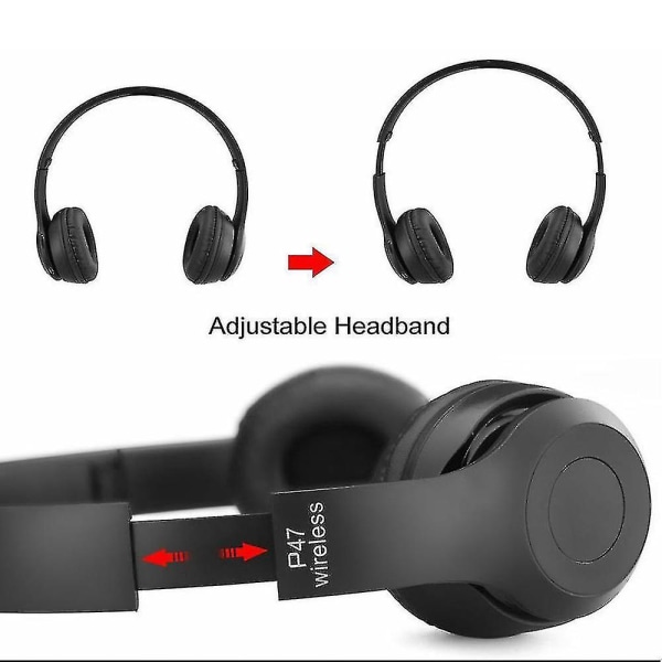 Hörlurar Trådlösa Bluetooth Hörlurar Headset Musik Stereo Hjälmar Headset Gaming black