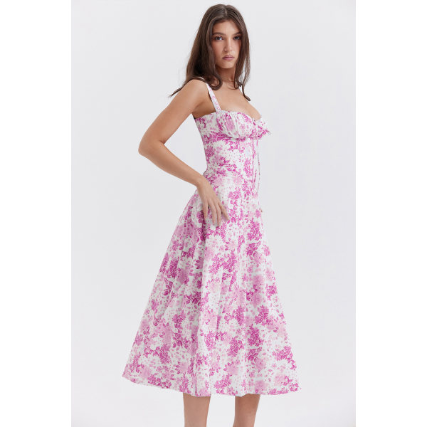 Modeklänning i sommarpendlarstil för flickor rose white dress L