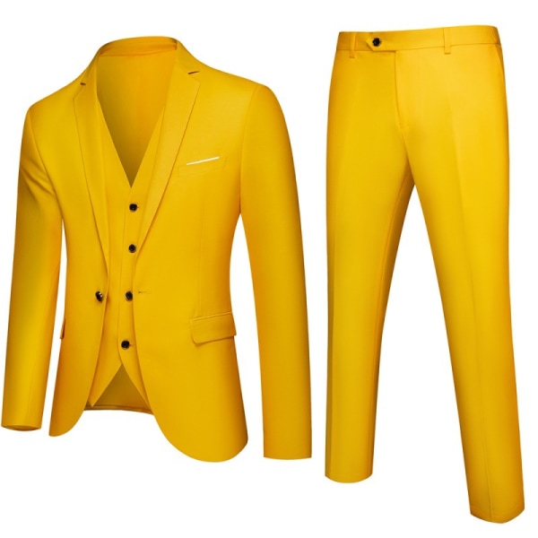 Kostym för män Business Casual 3-delad kostym blazerbyxor Väst 9 färger LIGHT GREY 5X