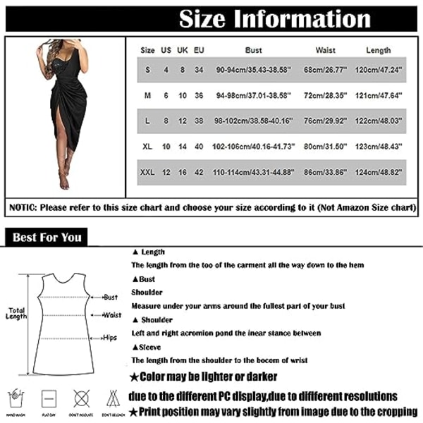 Cocktailklänningar,Paljetter Bodycon One Shoulder Sexig Slit Midiklänning Formell Elegant Plus Size för kvällsmiddag printing black S