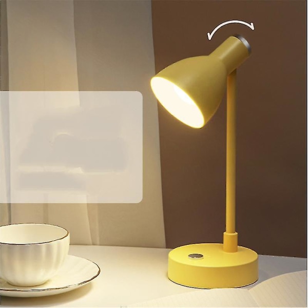 Led bordslampa, bordslampa med justerbar arm, klassiskt modernt ögonskydd yellow