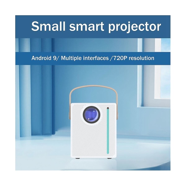 720p Hd Small Projector Mobile Screen Projector Bluetooth Wifi Video Projector Portable Projector E white