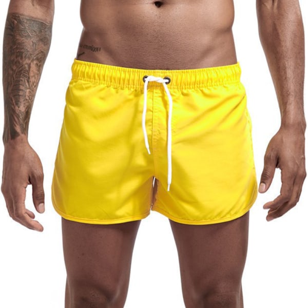 Strandshorts för män Stora sommarstrandsurfshorts yellow M