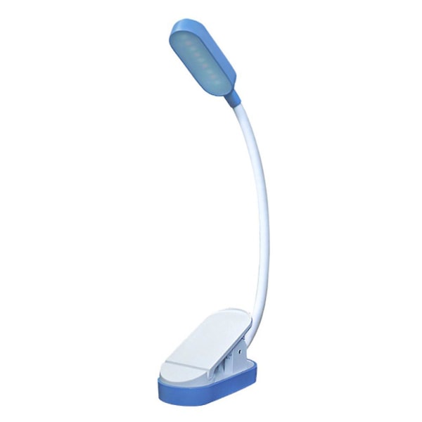 Liten skrivbordslampa Student Ögonskydd Läslampa USB laddning Mini Clamp Lampa blue