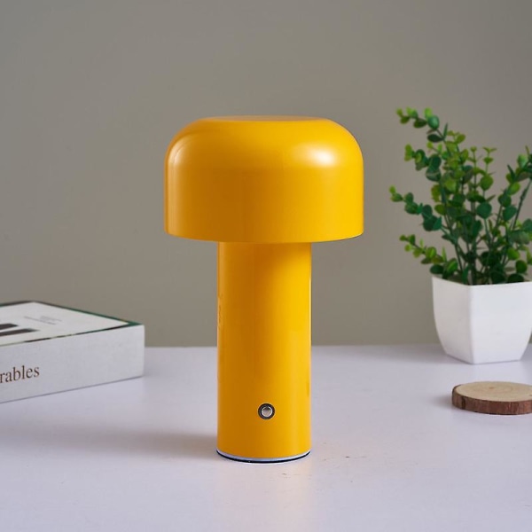 1800mah USB Charging Touch Trefärgad italiensk ledbar restaurang bordslampa Sänglampa Sovrumssvamplampa yellow