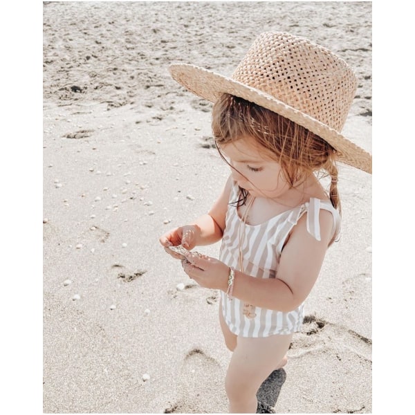 Bikini one-piece för flickor Baby volang Princess ryggbaddräkt 90