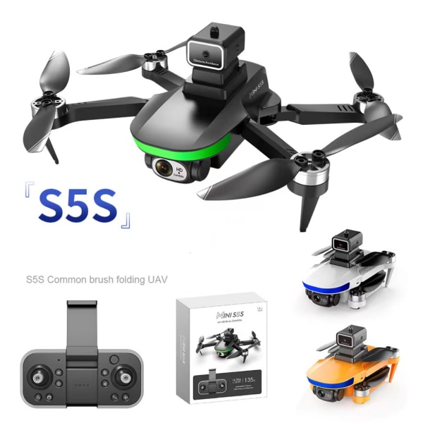 S5s 2,4g Wifi Fpv med 4k HD-kamera 18 min flygtid Borstlös hopfällbar Rc Drone Quadcopter Rtf orange 2 batte