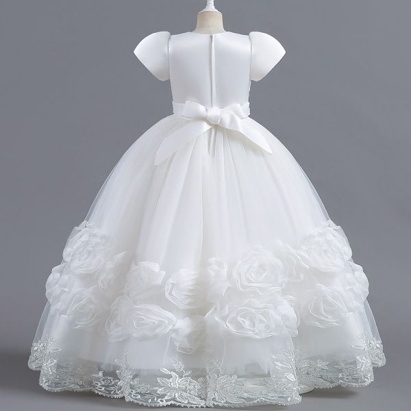 Barnklänning Prinsessklänning Fashionabla lång puffig klänning  Födelsedagsshow för flickor Piano Performance Klänning vit 110 e98d | Vit |  110 | Fyndiq