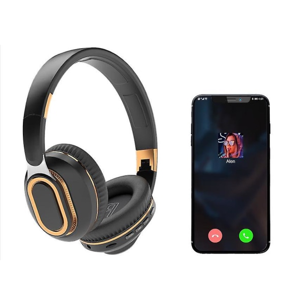1 Headset Bluetooth Headset H7 Trådlöst Bluetooth Headset Mikrofon gold