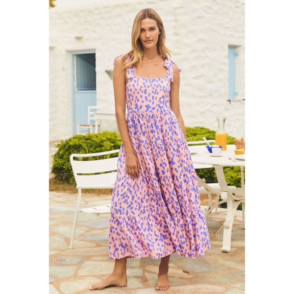 Sommar kvinnors nya ärmlösa Spicy Girl Print Long Strap Dress XXL