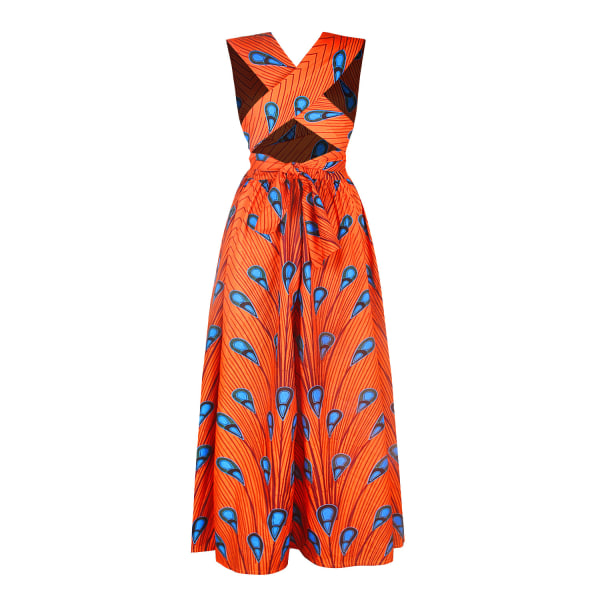 Printed DIY multi wear sexig knytklänning M