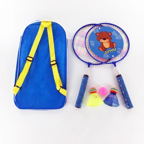 1 set Badmintonracket för barn Järnlegering Färg Bärbar utomhussporttillbehör Set 6
