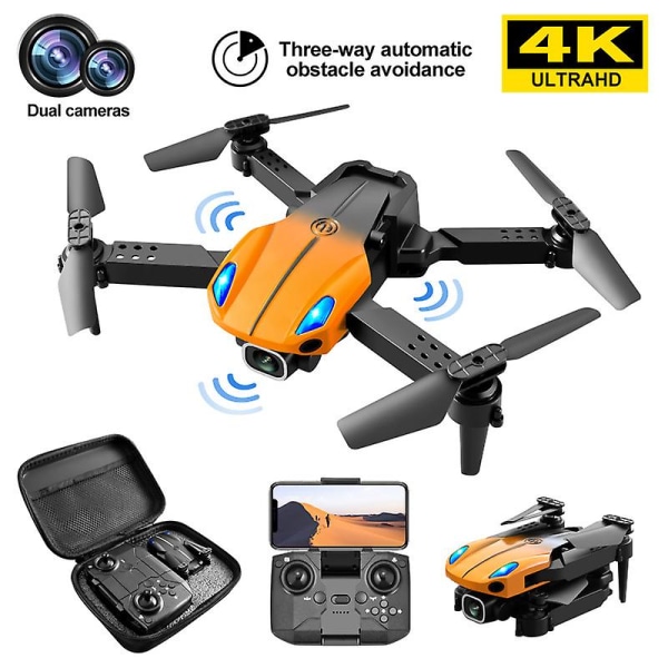 Ky907 Pro Mini Drone 4k Kamera Hd Professionell Kamera Rc Quadcopter Wifi Fpv Foldbar Helikopter Plane Leksaker Orange