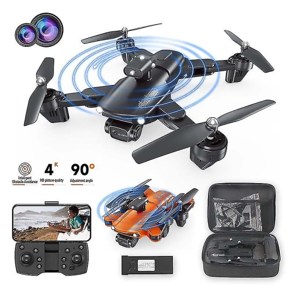 Drone med 50 gångers zoom Wifi-kamera Drone 4k Dual Camera Optical Flow Rc Quadcopter Drone Mini Drone Leksaker svart 1 battery