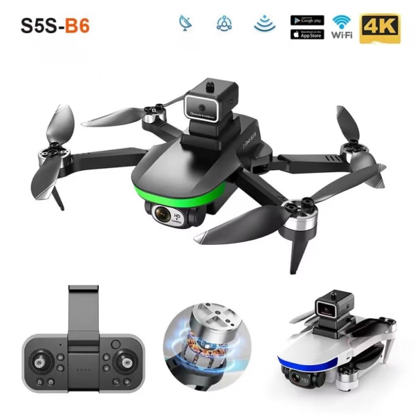 S5s 2,4g Wifi Fpv med 4k HD-kamera 18 min flygtid Borstlös hopfällbar Rc Drone Quadcopter Rtf orange 1 batte