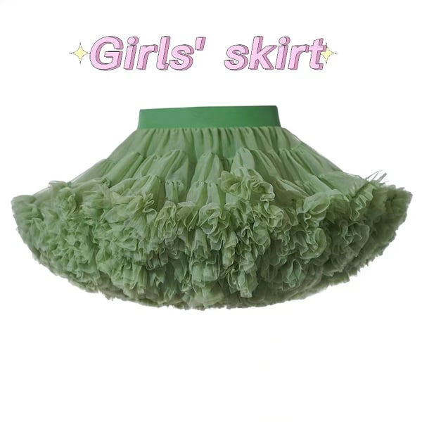 Tutu-kjol Flickor Baby Princess Halvkjol Moderiktig fluffig barnkjol dark green 100