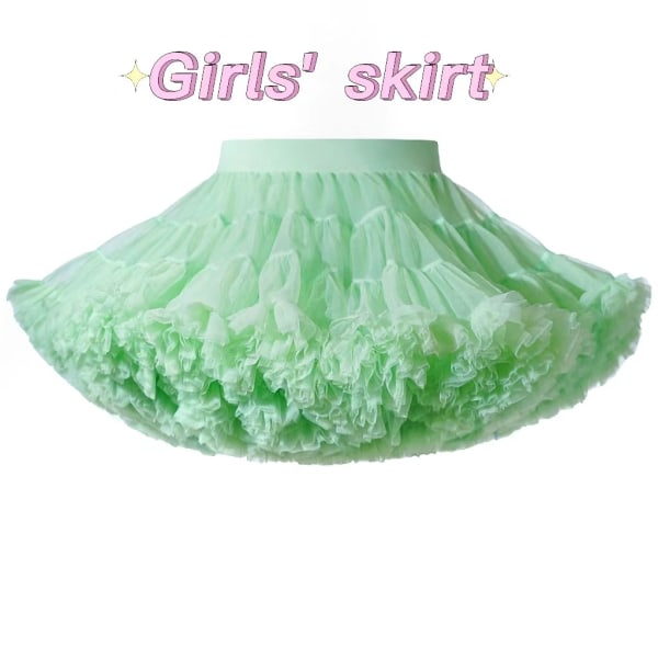 Tutu-kjol Flickor Baby Princess Halvkjol Moderiktig fluffig barnkjol green 90