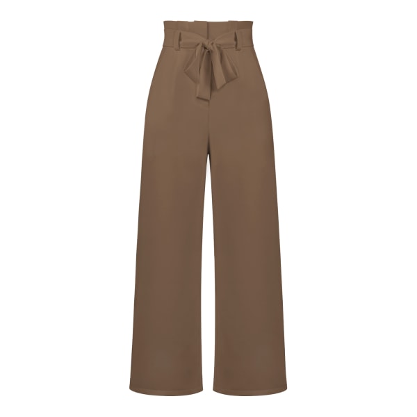 Women's suit pants, casual and versatile wide leg pants with belt temperament, commuting pants, summer khaki M