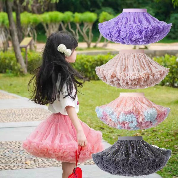 Tutu-kjol Flickor Baby Princess Halvkjol Moderiktig fluffig barnkjol dream purple 130