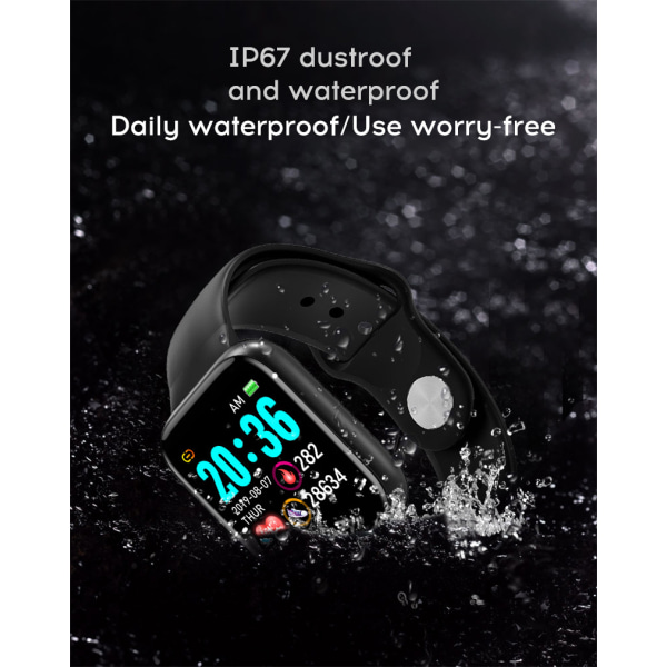 Smart Bracelet Student Male Female Sports Bluetooth Watch svart