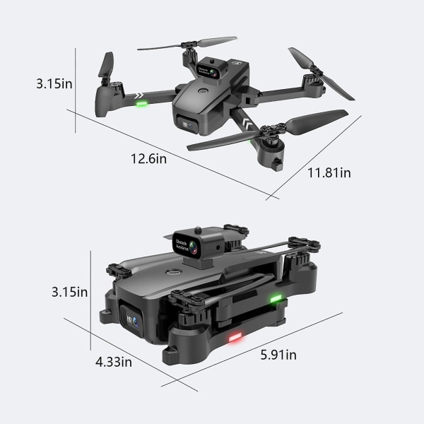 Vuxenkamera Drone 4k Dual Camera Vikbar Gps Drone 4k High Definition Aerial Camera Drone, 5g WiFi- drone, Undvik hinder, Mobil 1Battery