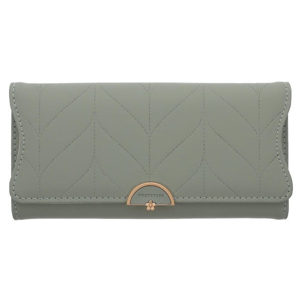 Fashionabla kvinnor plånbok multifunktionell lång plånbok för dam green