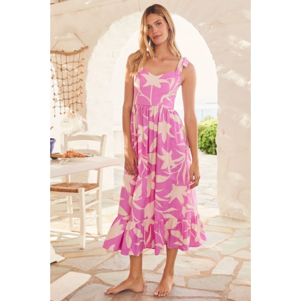 Sommar kvinnors nya ärmlösa Spicy Girl Print Long Strap Dress L