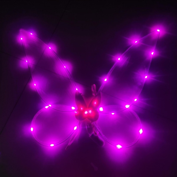 Lysande älva fjärilsvingar vuxna barns festival prestanda rekvisita pink with light