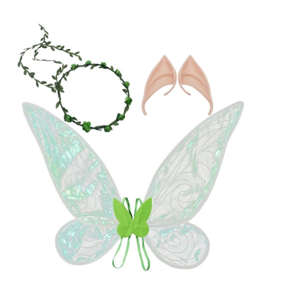 Lysande älva fjärilsvingar vuxna barns festival prestanda rekvisita 3pcs green