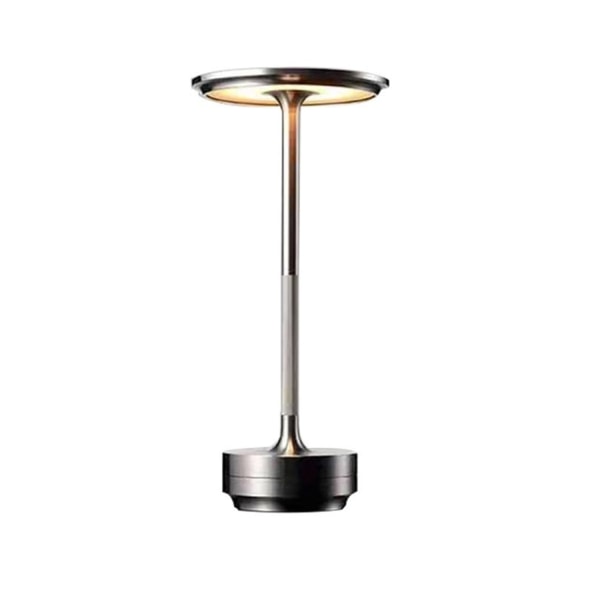 Skrivbordslampa Ambient Light Outdoor Camping Nattlampa USB Uppladdningsbar LED Bordslampa Dimbar sladdlös skrivbordslampa Flat head silvery