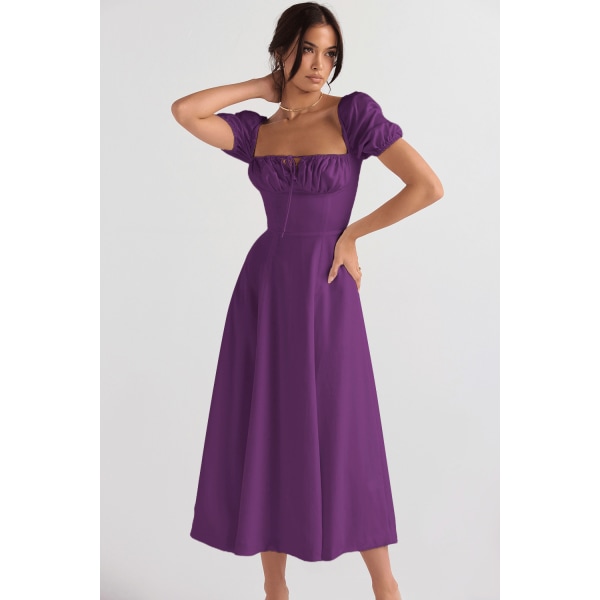 Temperament Ärmlös Mode High end Strap Dress purple S