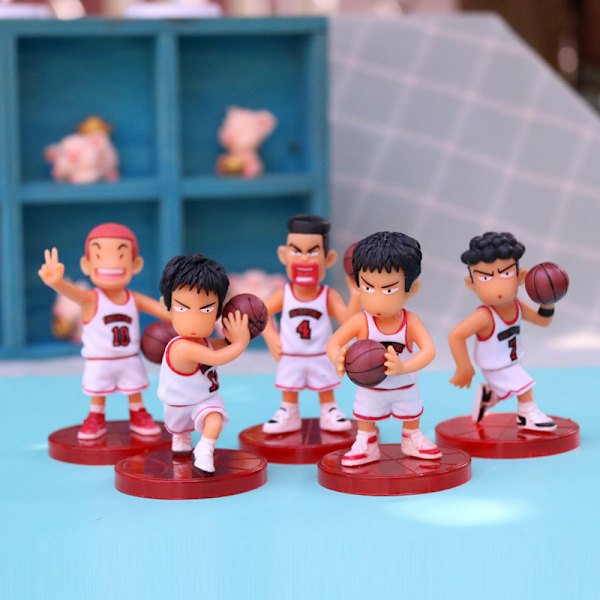 5 st Slam Dunk Animedockor Figurer Ornamentdockor Vit