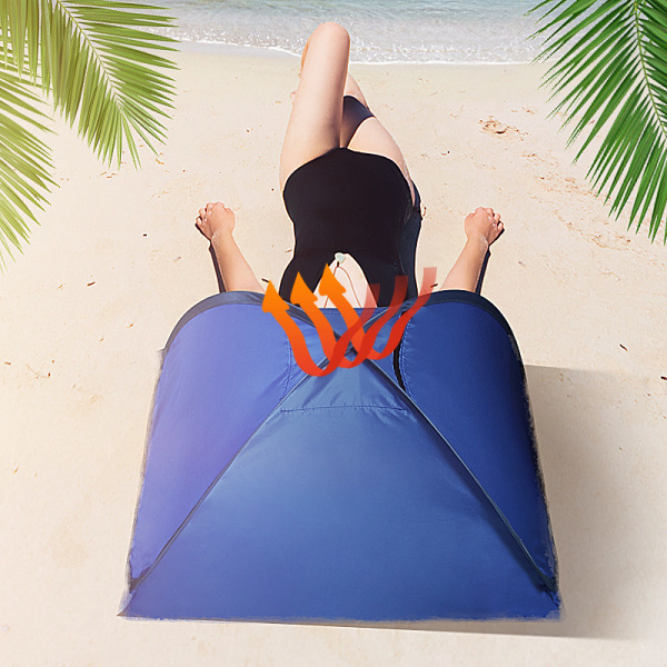 Tält utomhus automatisk snabböppnande strandskuggning blå Black glue style 70*50*45cm