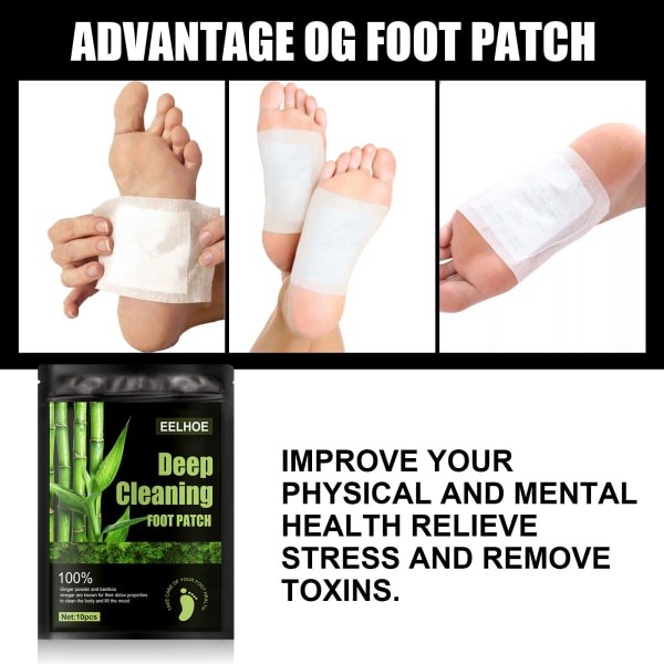 Deep Cleaning Foot Patch Naturlig fotplåster lindrar stress och förbättrar sömnfotvården 10pcs