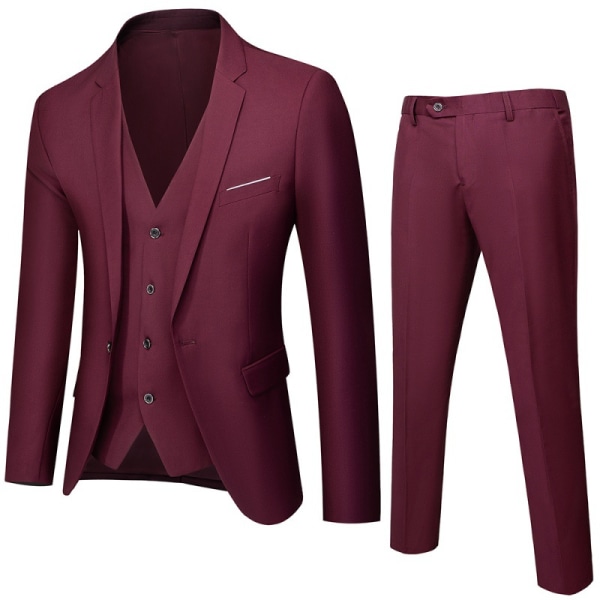 Kostym för män Business Casual 3-delad kostym blazerbyxor Väst 9 färger SKY BLUE 6X