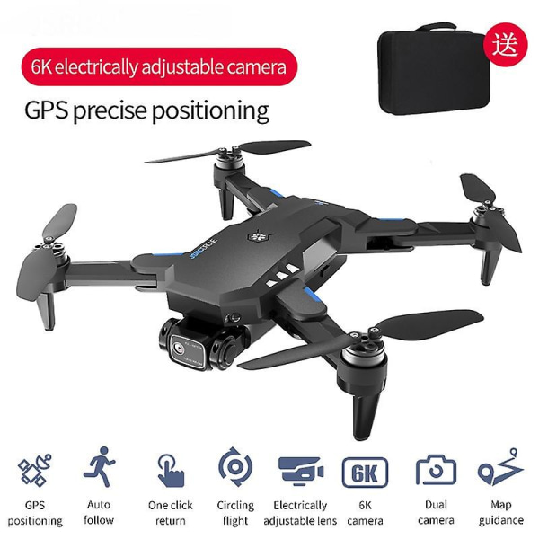 Drone Vikbar Gps Drone med Vuxen 6k kamera, Quadcopter med borstlös motor, Bärväska