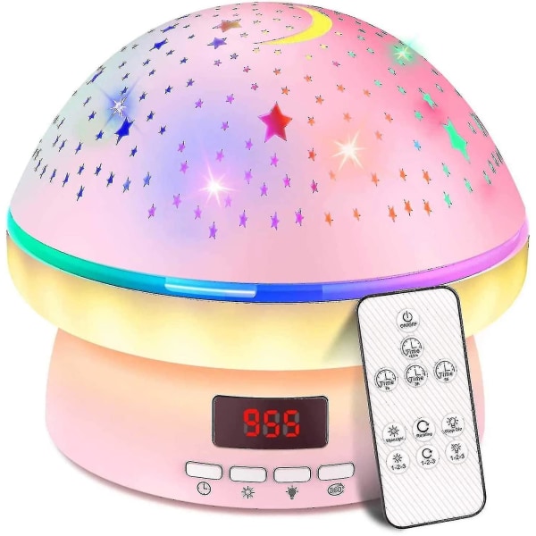 Star Projector Night Light For Kids Timer Baby Lamp With Remote Control 16 Colorful Rotati pink