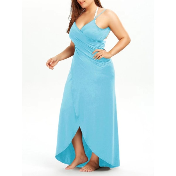 Beach Dress Strap Dress One Piece Dress for Summer Beach Swimming Pool blue S