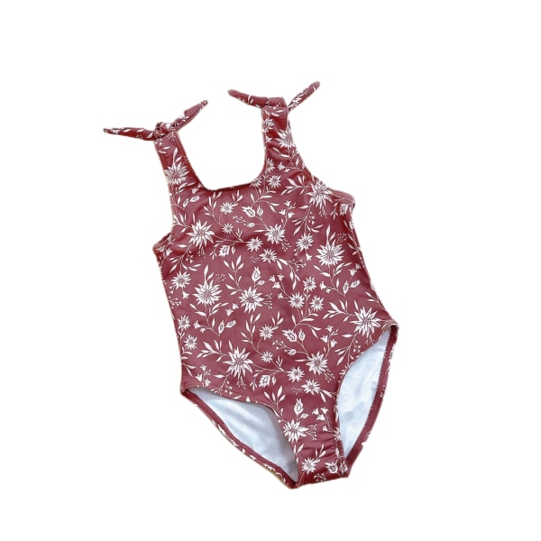 Bikini one-piece för flickor Baby volang Princess ryggbaddräkt 90
