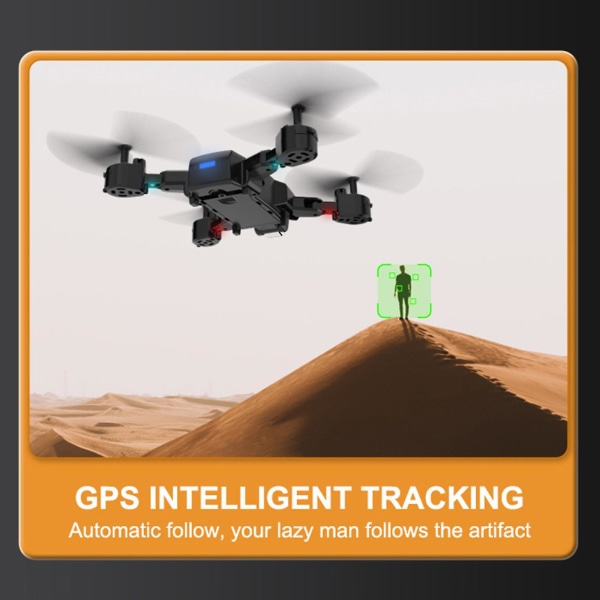 Vikbar drone med kamera Hd 1080p kamera Fpv drone för nybörjare Gestkontroll orange 4 batter