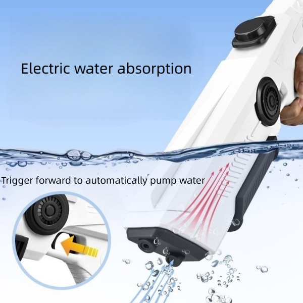 Elektrisk vattenpistol med stor vattenlagringskapacitet och kraftfull power absorberar automatiskt vatten för utomhusstränder i simbassänger blue