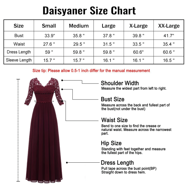 Dress with lace stitching, long waistband, noble dress, dress wine red M