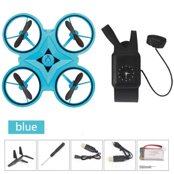 Mini drone för barn, gestkontroll drone, handmanövrerade drönare med sensorinomhus drone för barn blå
