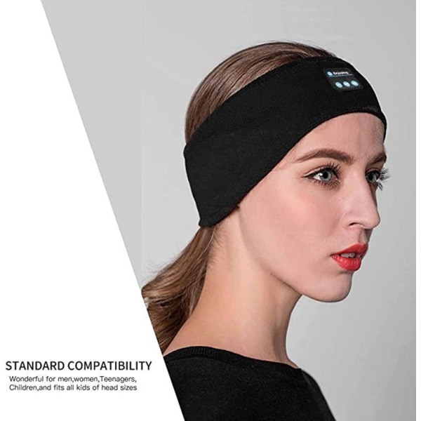 Trådlöst pannband Bluetooth 5.0 Sport pannband Musik pannband Prata Blackout Sovande Bandana grey