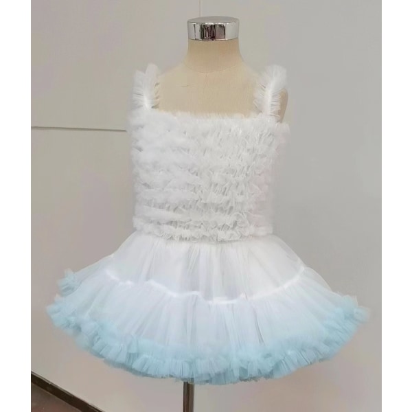 Tutu Klänning Sommar Baby Princess Klänning blue white 110