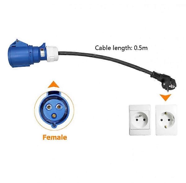 CEE Adapter Schuko Stik til CEE Stikdåse 230 V 32A Kompatibel med Camping og Autocamper