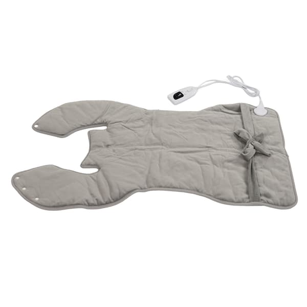 Back Heating Pad 6 Levels Temperature Adjustment Drapeable Electric Back Heating Pad Soft Plush Back Warmer Silver Grey -contact 220V