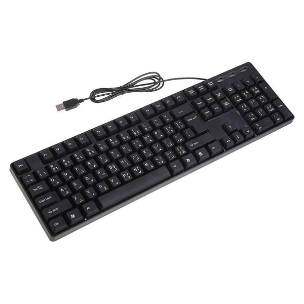 Arabisk tastatur udskiftning sort baggrund med hvide bogstaver til computer White