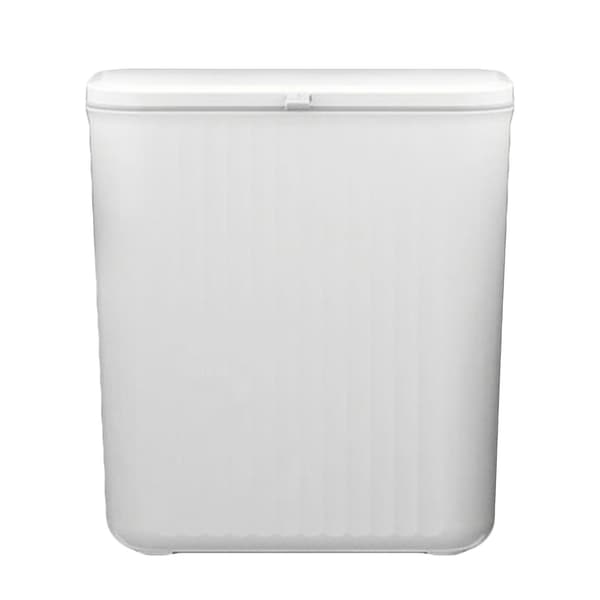 Wall-mounted Trash Can with Sliding Lid Small Kitchen Waste Bin for Bedroom Bathroom 9L White