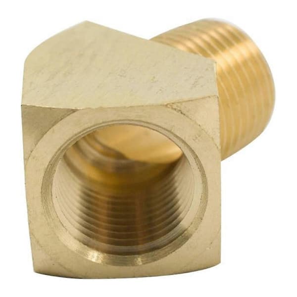 45° messing gadealbue 1/8 tomme NPT han-hun 2-pak